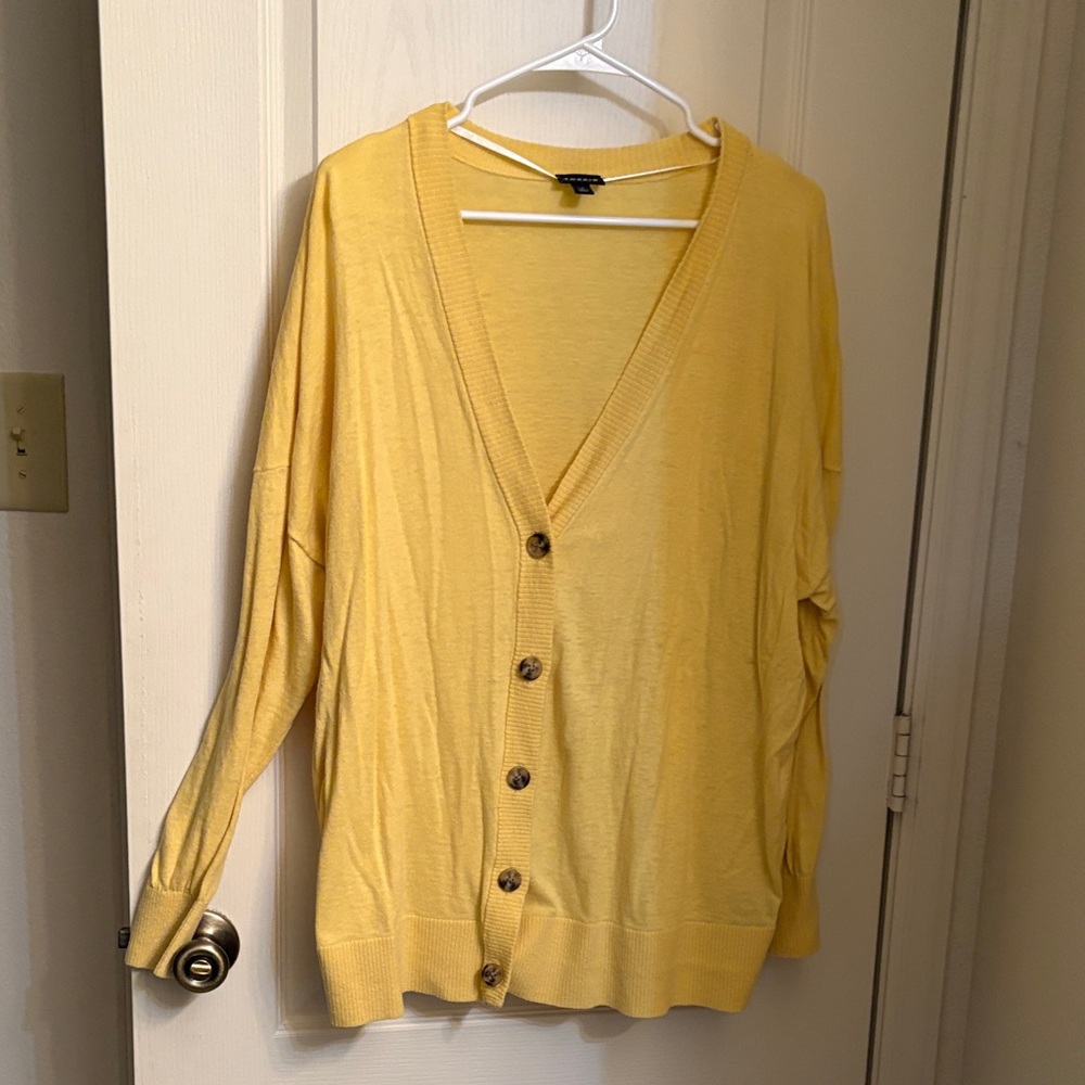 Torrid Yellow Cardigan Sweater